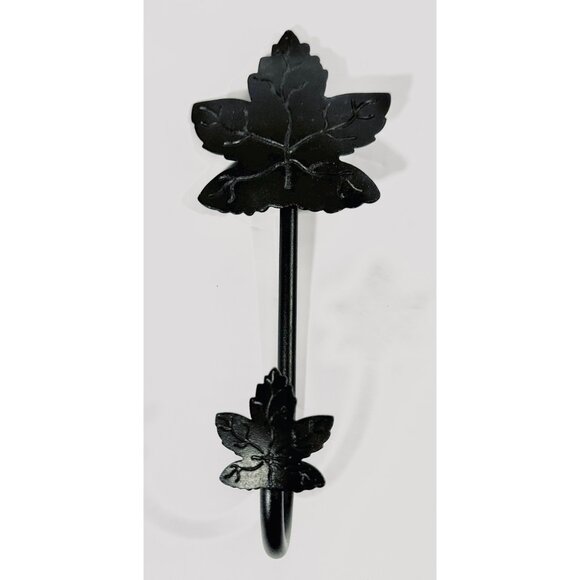 Longaberger Wrought Iron Maple Wall Leaf Hook Decorative Black Metal 72664 - Picture 2 of 9